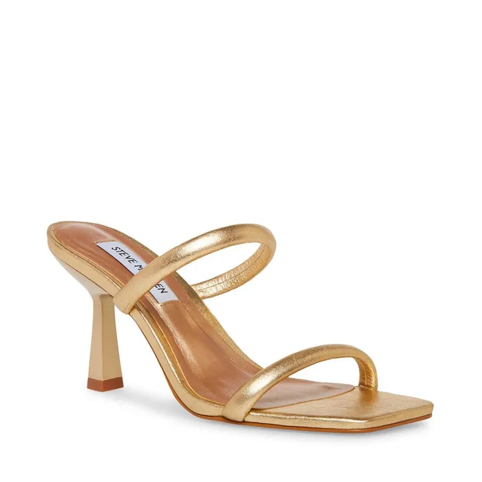 Womens Joy Gold Leather Steve Madden Heels