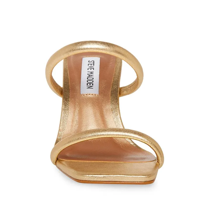 Womens Joy Gold Leather Steve Madden Heels