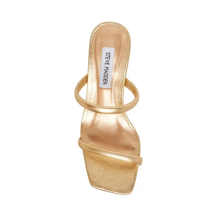 Womens Joy Gold Leather Steve Madden Heels