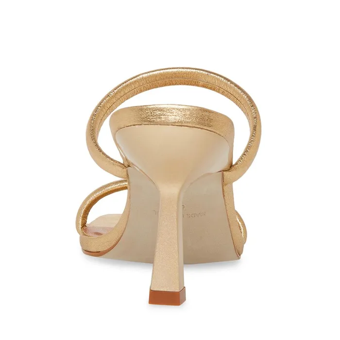 Womens Joy Gold Leather Steve Madden Heels