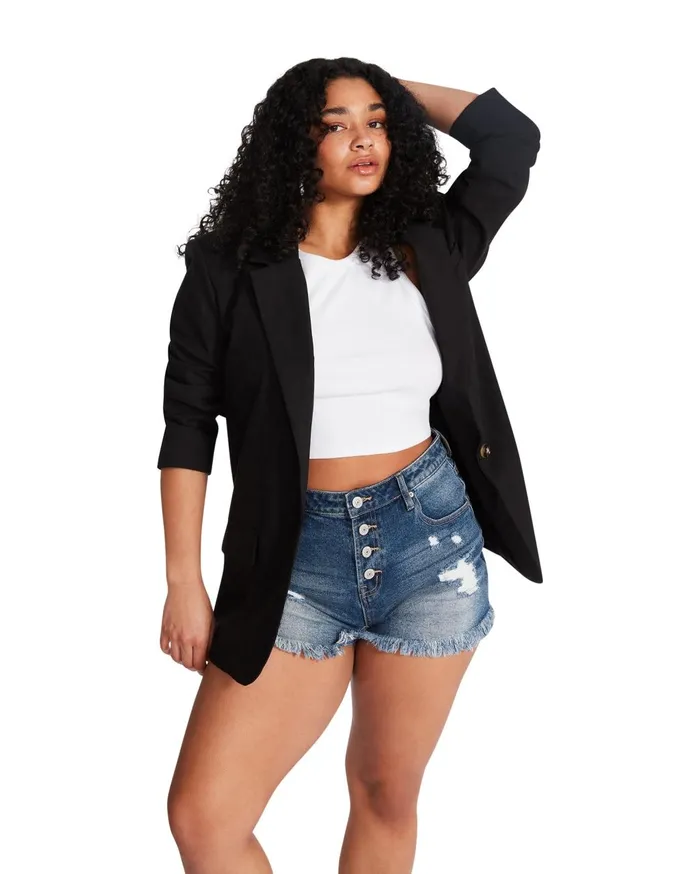 Womens Kaira Blazer Black Steve Madden Jackets and Coats
