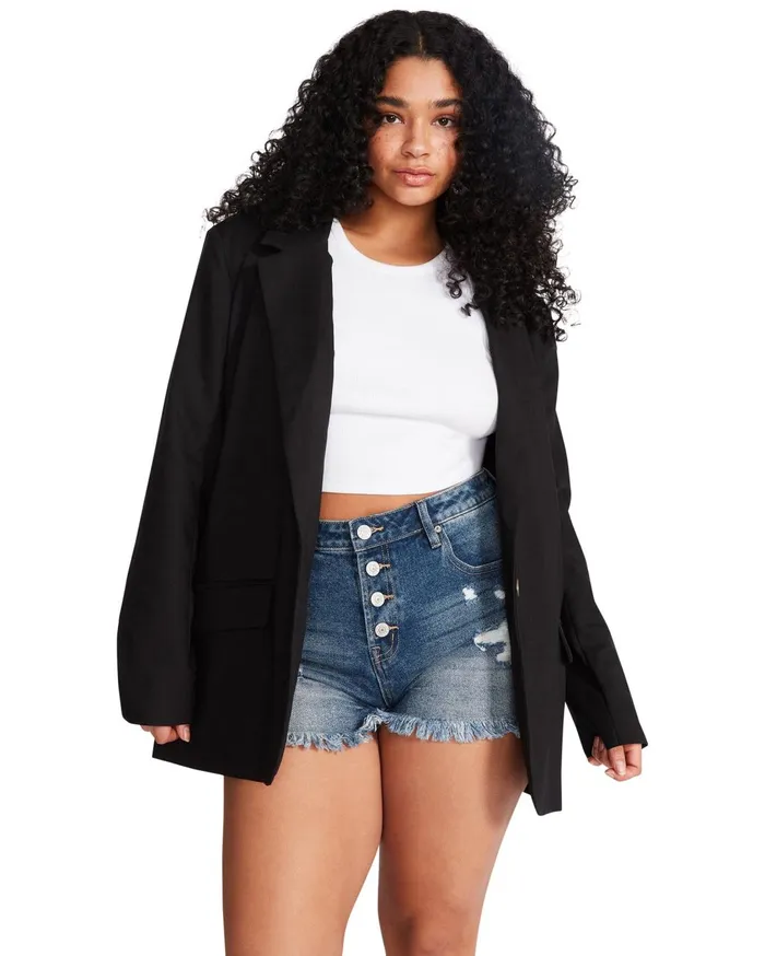 Womens Kaira Blazer Black Steve Madden Jackets and Coats
