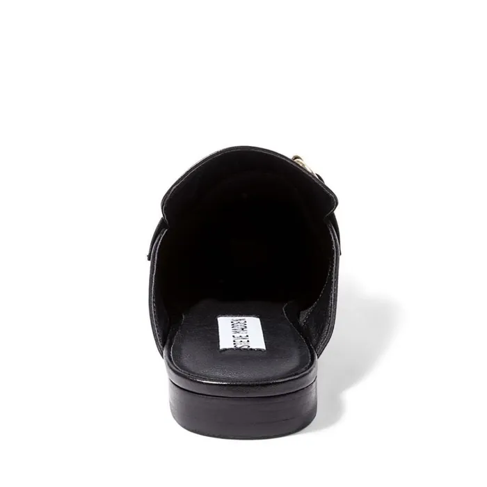 Womens Kandi Black Leather Steve Madden Loafers and Flats