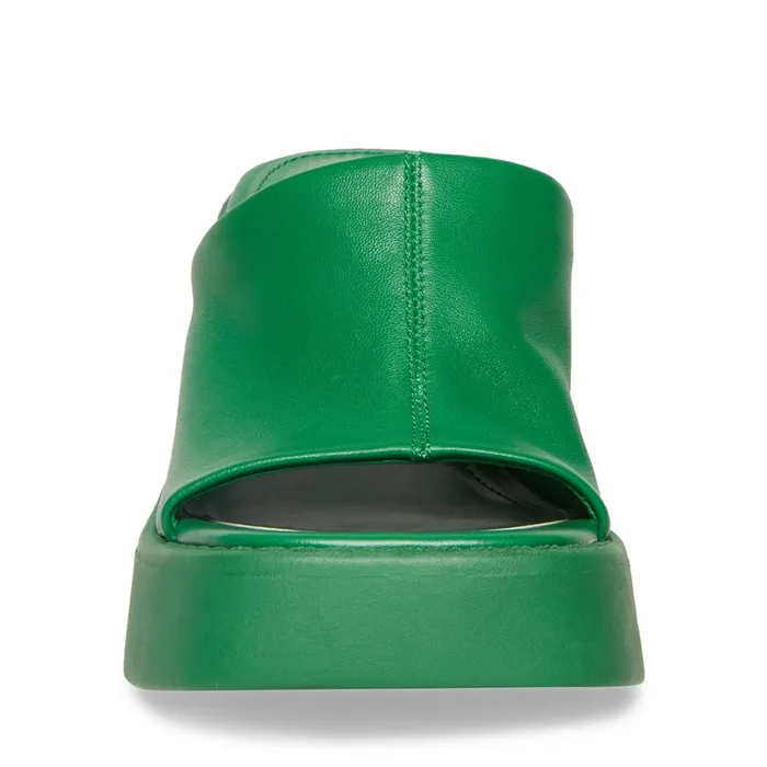 Womens Kane Green Leather Steve Madden Heels