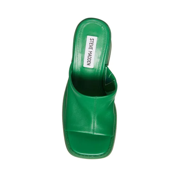 Womens Kane Green Leather Steve Madden Heels