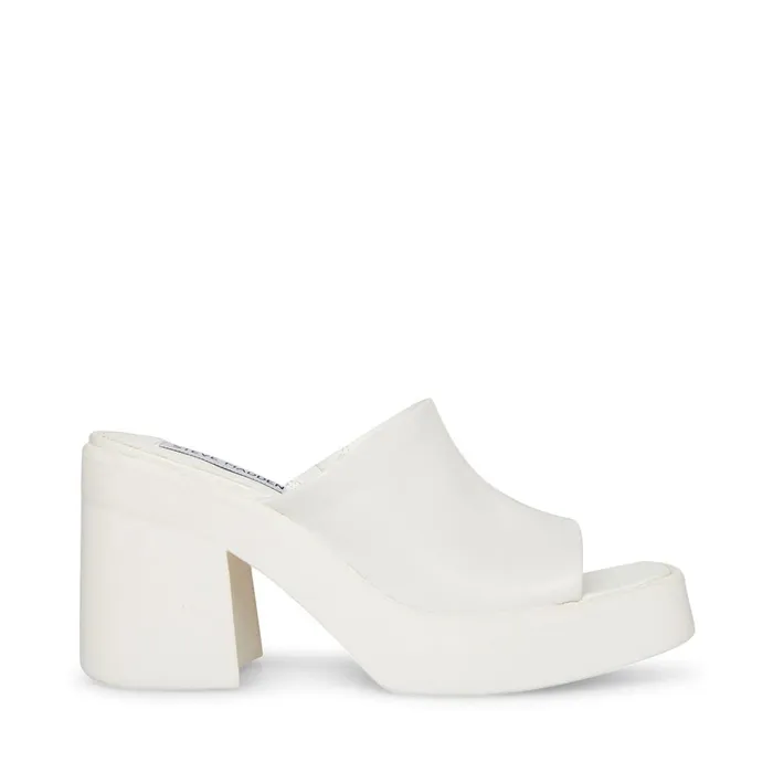 Womens Kane White Leather Steve Madden Heels
