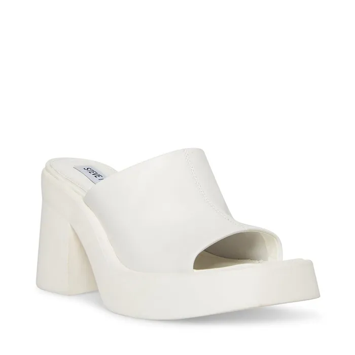 Womens Kane White Leather Steve Madden Heels