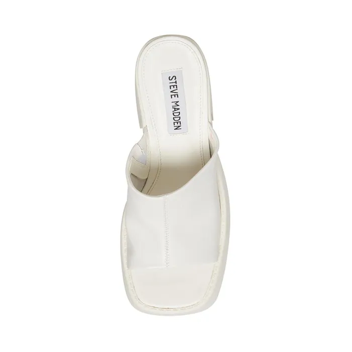 Womens Kane White Leather Steve Madden Heels