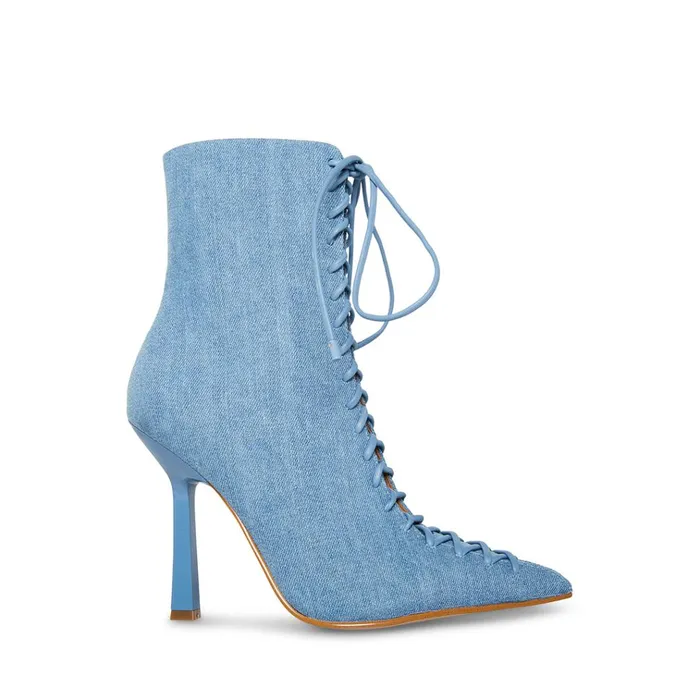 Womens Katari Denim Fabric Steve Madden Boots and Booties