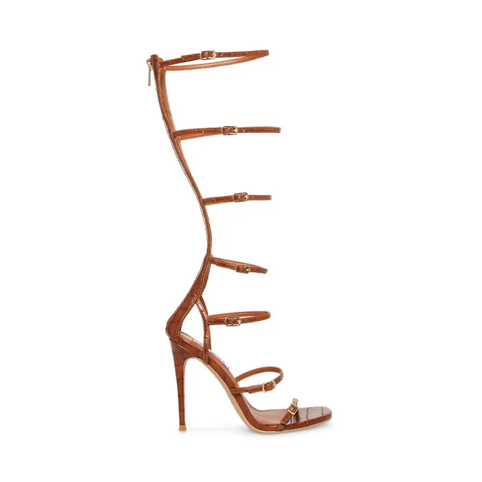 Womens Katrina Brown Crocodile Steve Madden Heels