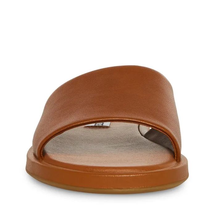Womens Kaya Brown Leather Steve Madden Sandals