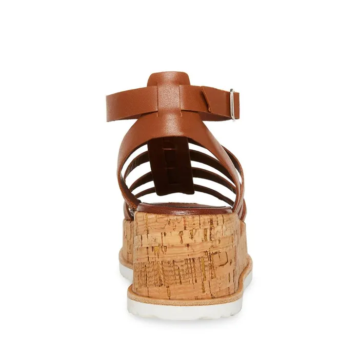 Womens Kaydee Cognac Leather Steve Madden Sandals