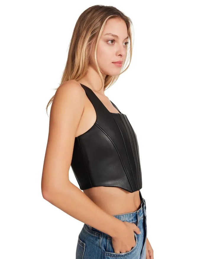 Womens Kimmie Corset Black Steve Madden Tops and Shirts