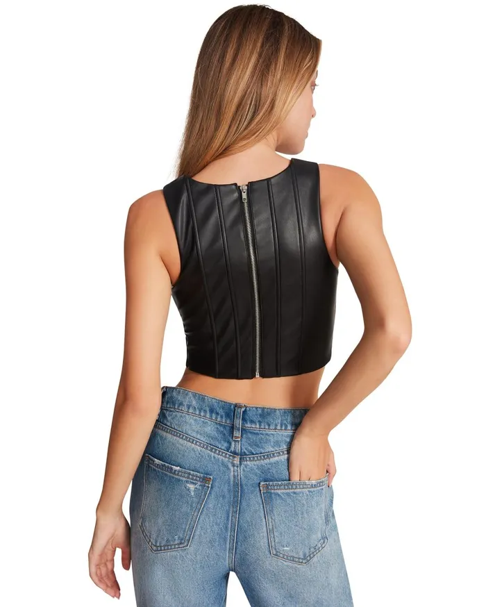 Womens Kimmie Corset Black Steve Madden Tops and Shirts