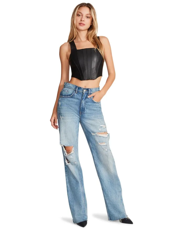 Womens Kimmie Corset Black Steve Madden Tops and Shirts