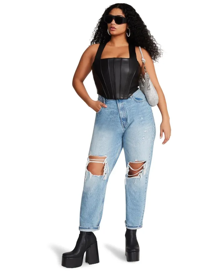 Womens Kimmie Corset Black Steve Madden Tops and Shirts