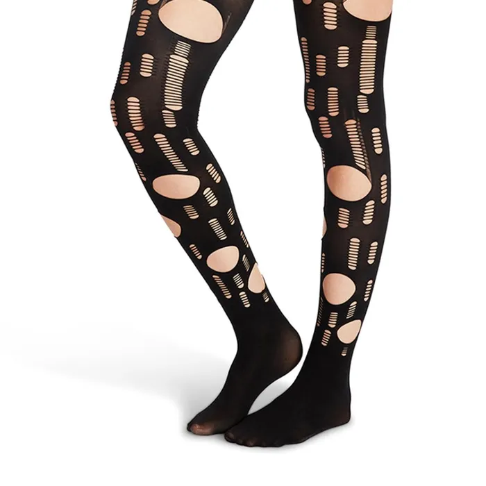 Womens LRipped Black Tight Single Steve Madden Socks and Tights