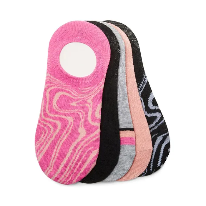 Womens LSwirl Footies Pink Multi Steve Madden Socks and Tights
