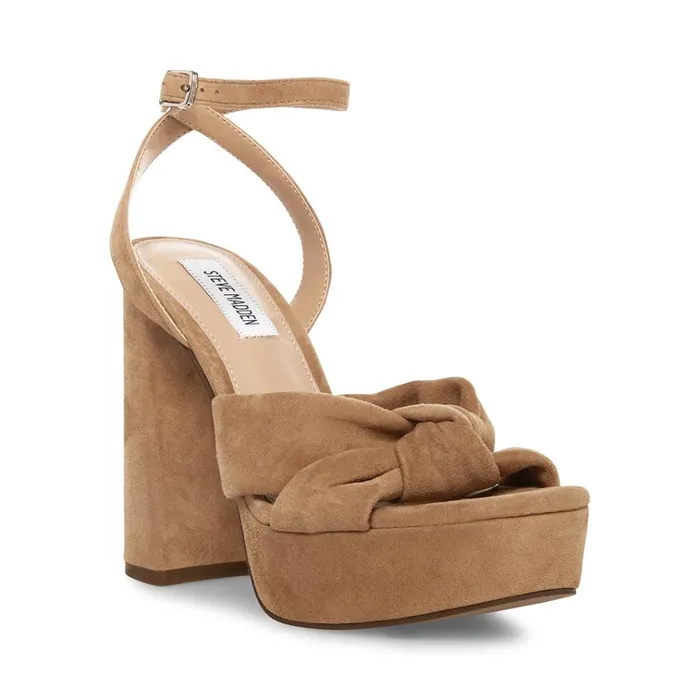 Womens Lala Tan Suede Steve Madden Heels