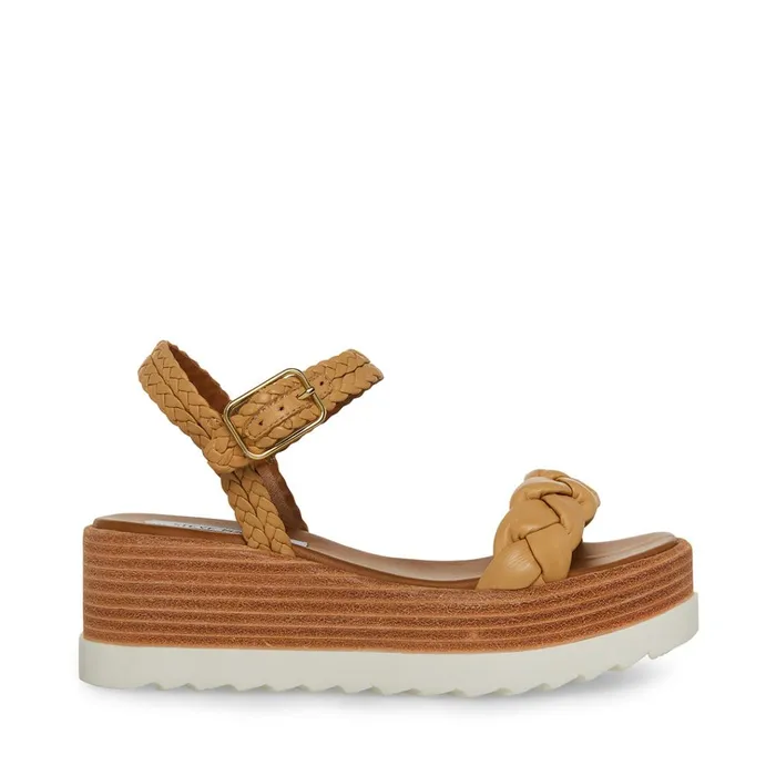 Womens Larsen Tan Leather Steve Madden Sandals