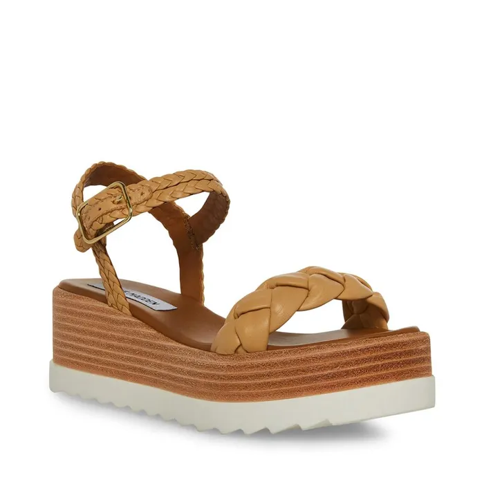 Womens Larsen Tan Leather Steve Madden Sandals