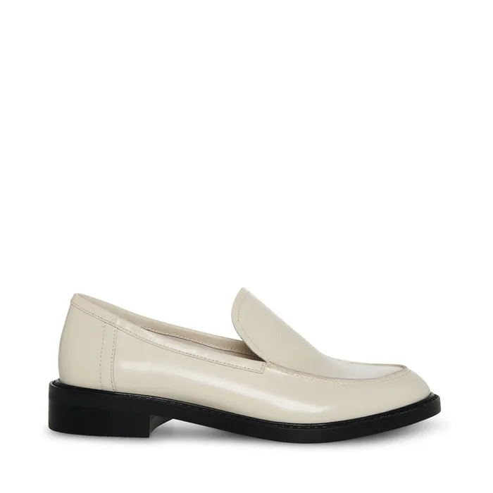 Womens Larusso Bone Leather Steve Madden Loafers and Flats