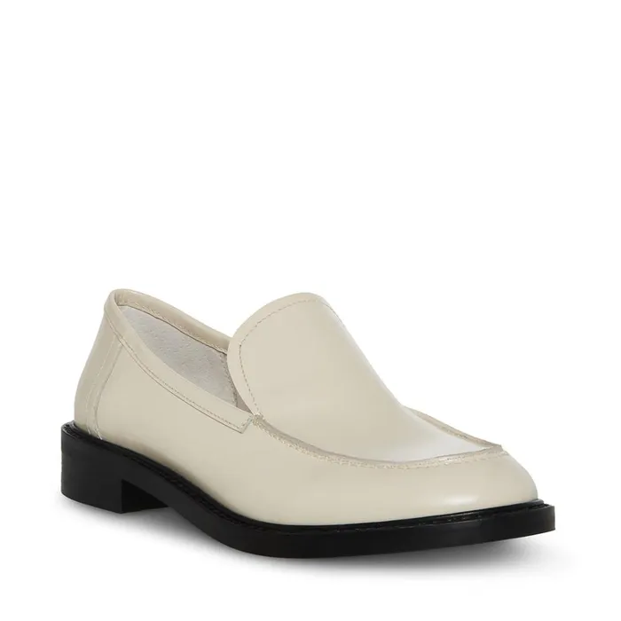 Womens Larusso Bone Leather Steve Madden Loafers and Flats