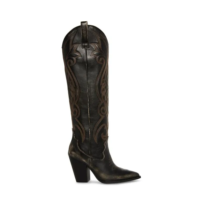 Womens Lasso Brown Distressed Steve Madden Boots and Booties