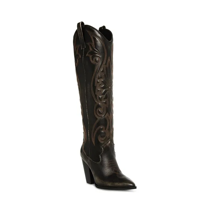 Womens Lasso Brown Distressed Steve Madden Boots and Booties
