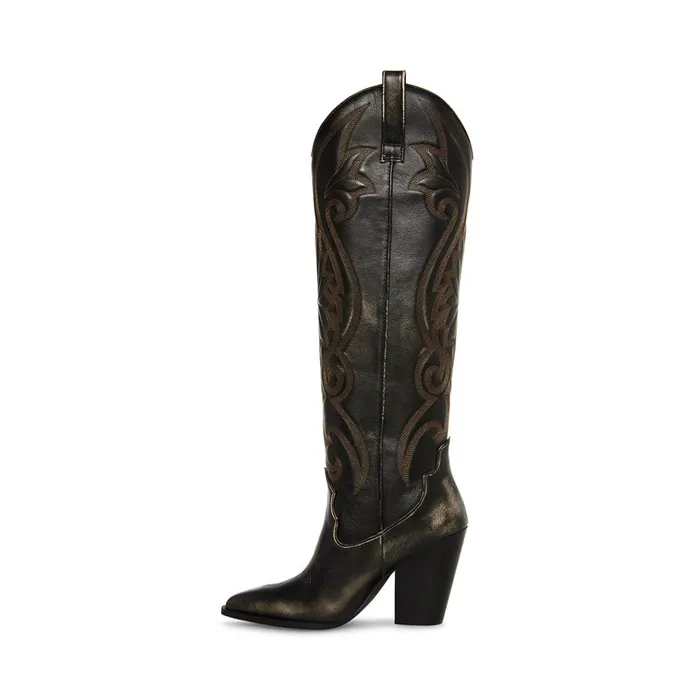 Womens Lasso Brown Distressed Steve Madden Boots and Booties