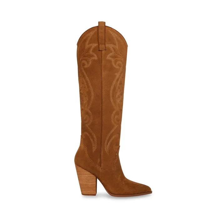 Womens Lasso Chestnut Suede Steve Madden Boots and Booties