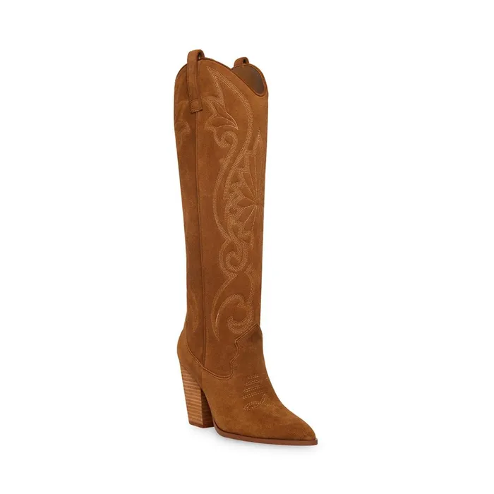 Womens Lasso Chestnut Suede Steve Madden Boots and Booties
