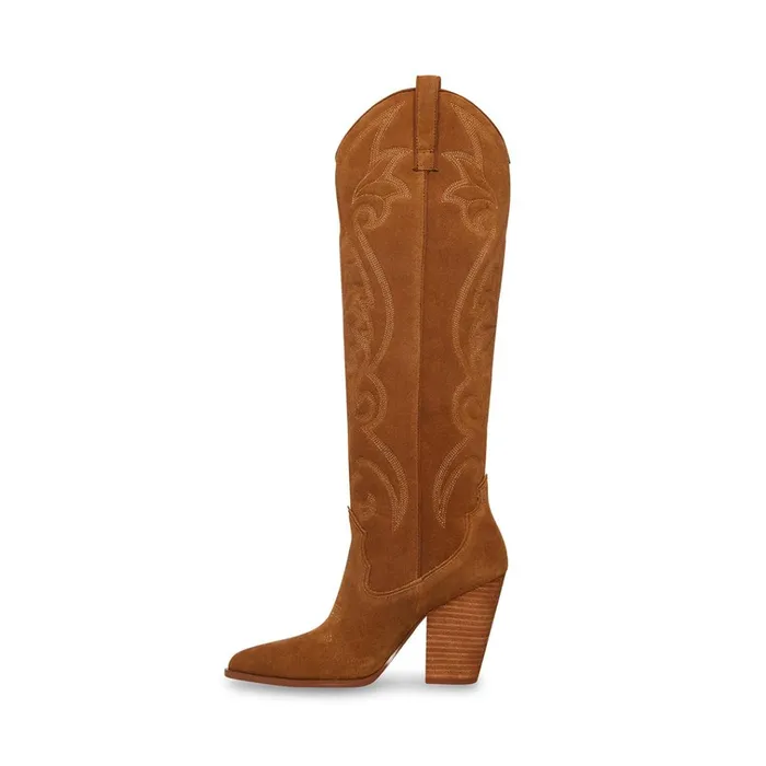 Womens Lasso Chestnut Suede Steve Madden Boots and Booties