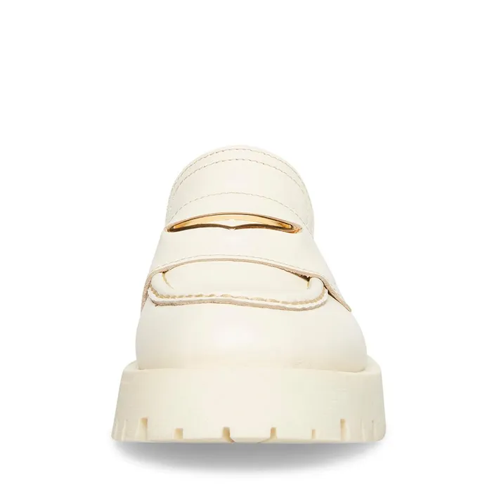 Womens Lawrence Bone Leather Steve Madden Loafers and Flats