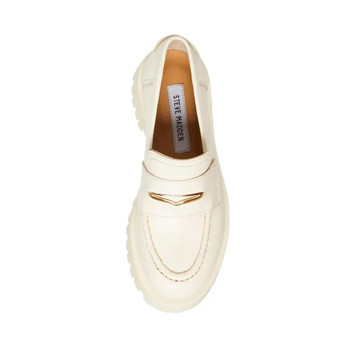 Womens Lawrence Bone Leather Steve Madden Loafers and Flats