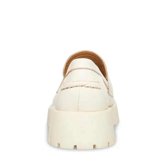 Womens Lawrence Bone Leather Steve Madden Loafers and Flats