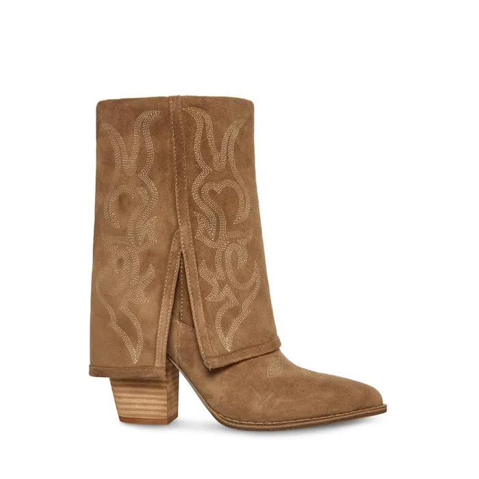 Womens Layne Cognac Suede Steve Madden Boots and Booties