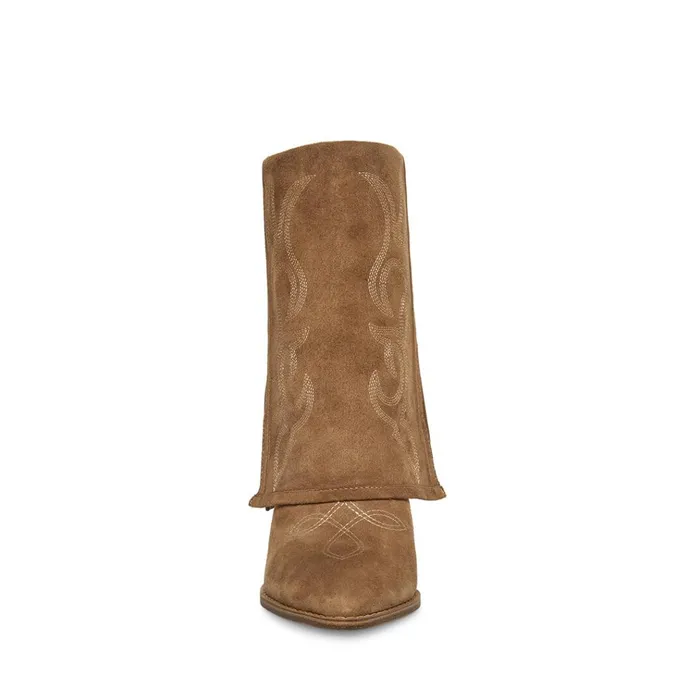 Womens Layne Cognac Suede Steve Madden Boots and Booties