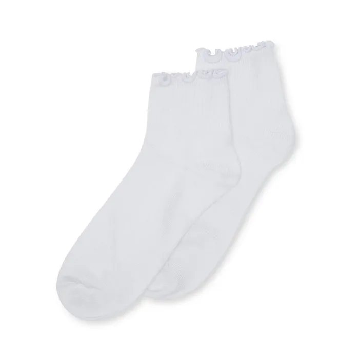Womens Lettuce Edge Anklet White Steve Madden Socks and Tights