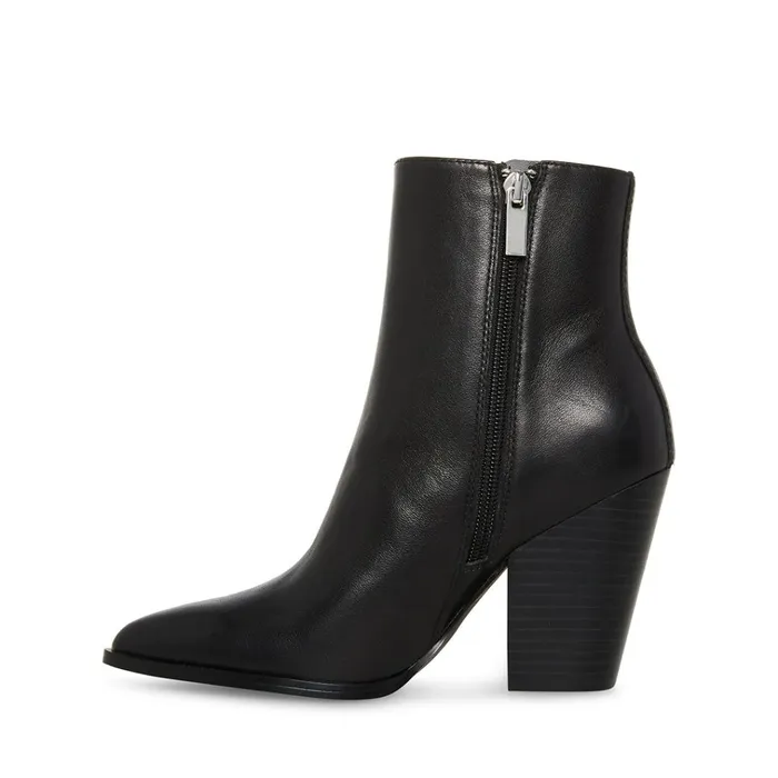 Womens Liz Black Leather Steve Madden Boots and Booties