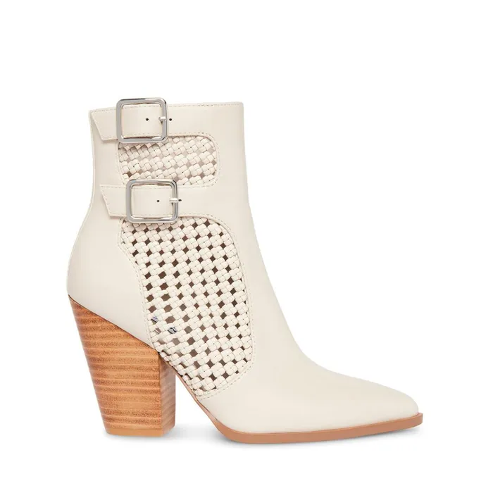 Womens Liz Bone Leather Steve Madden Boots and Booties