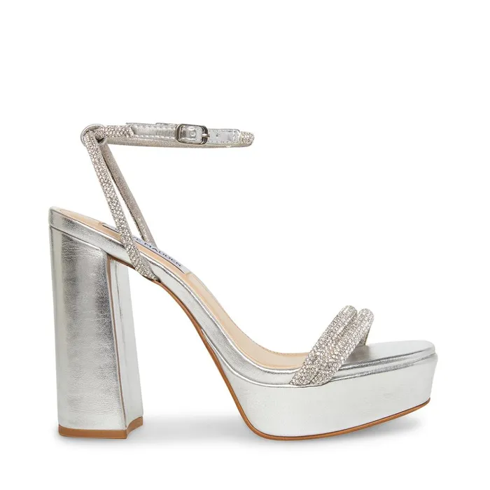 Womens Lofty Silver Steve Madden Heels