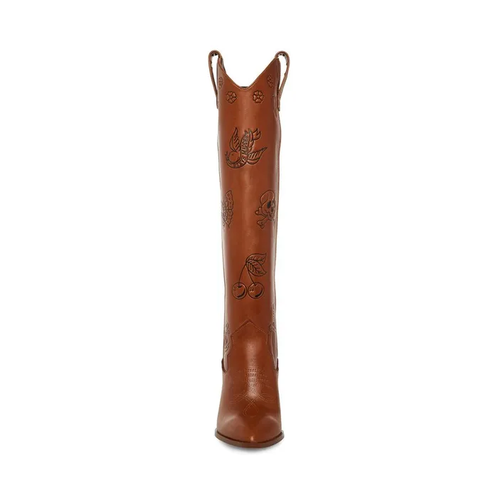 Womens Lousiana Tan Leather Steve Madden Boots and Booties Womens Lousiana Tan Leather Steve Madden Boots and Booties