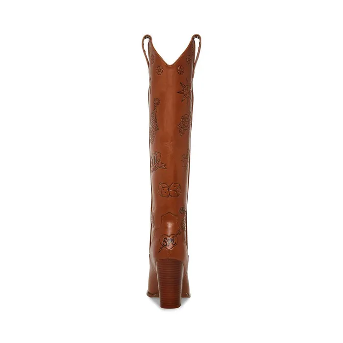 Womens Lousiana Tan Leather Steve Madden Boots and Booties Womens Lousiana Tan Leather Steve Madden Boots and Booties