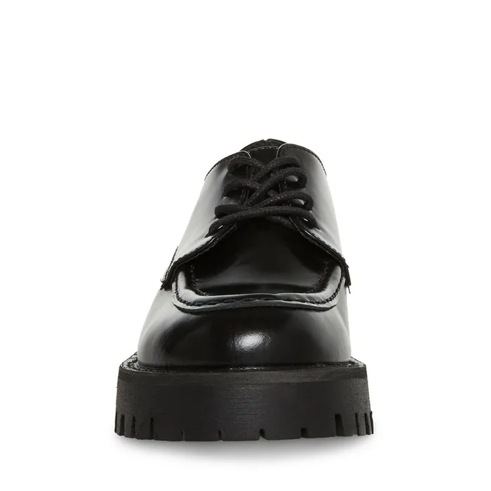 Womens Luisa Black Leather Steve Madden Loafers and Flats