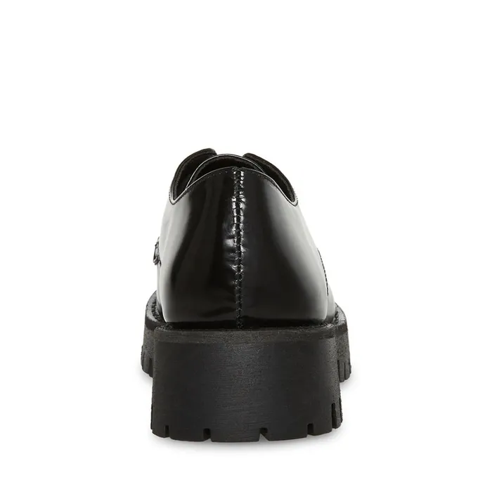 Womens Luisa Black Leather Steve Madden Loafers and Flats