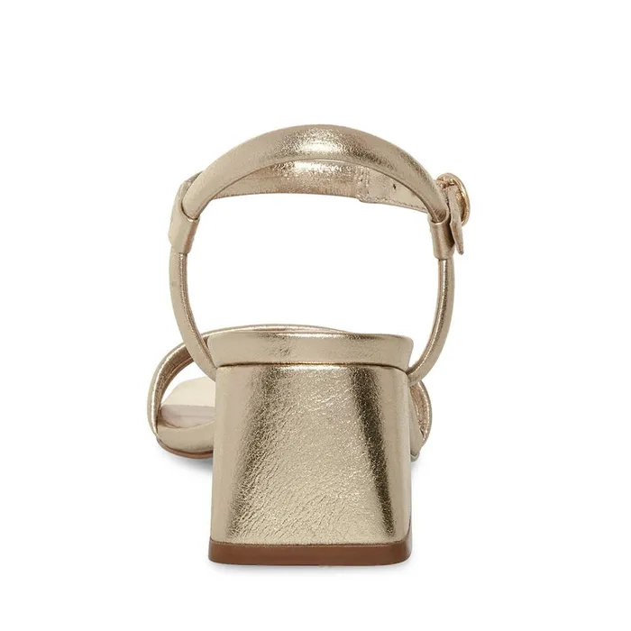 Womens Luster Gold Leather Steve Madden Sandals