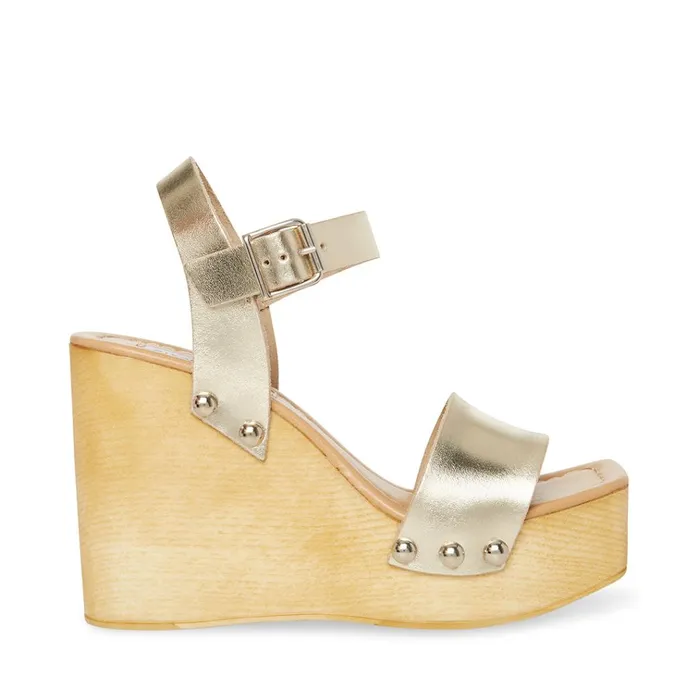Womens Magnolia Gold Leather Steve Madden Sandals