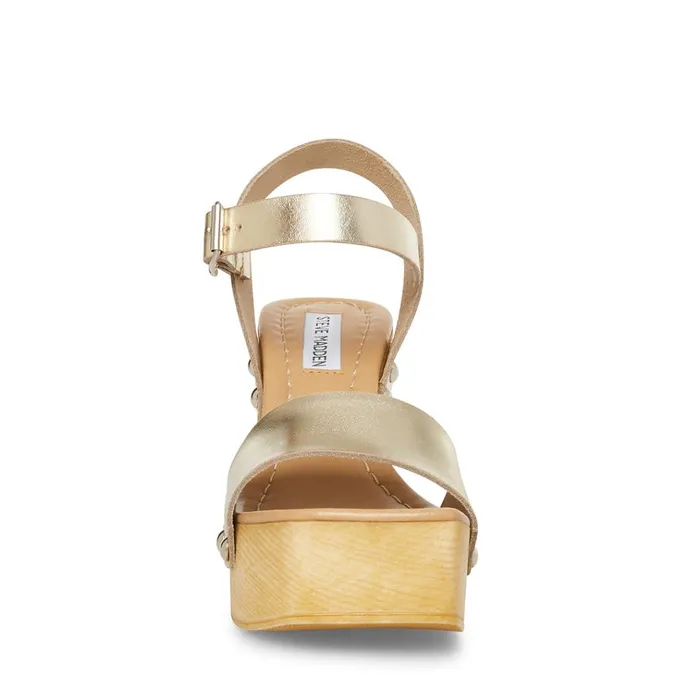 Womens Magnolia Gold Leather Steve Madden Sandals