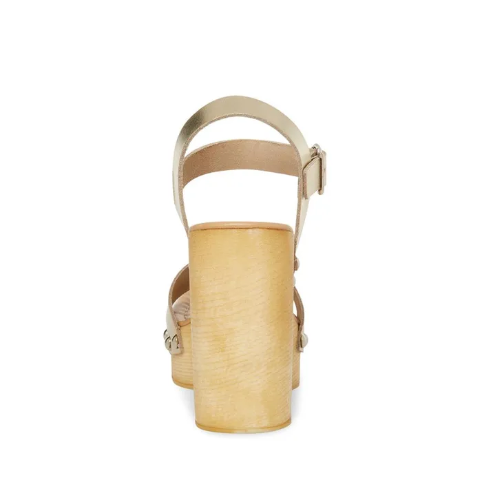 Womens Magnolia Gold Leather Steve Madden Sandals